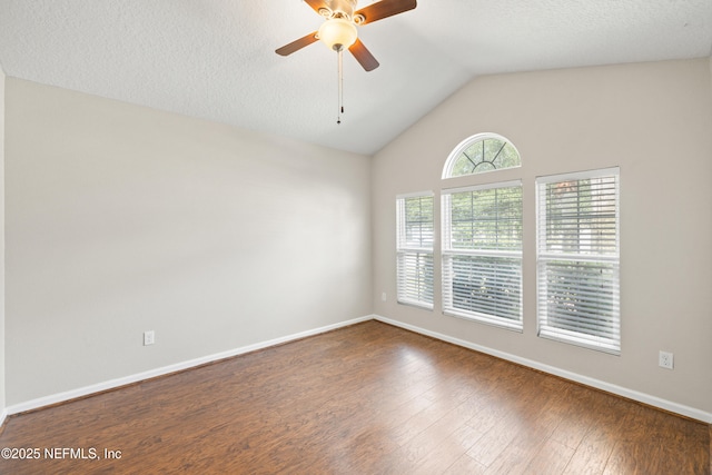 80 St Croix Island Dr, Saint Augustine, FL 32092 - empty room with ceiling fan, vaulted ceiling, and wood finished floors