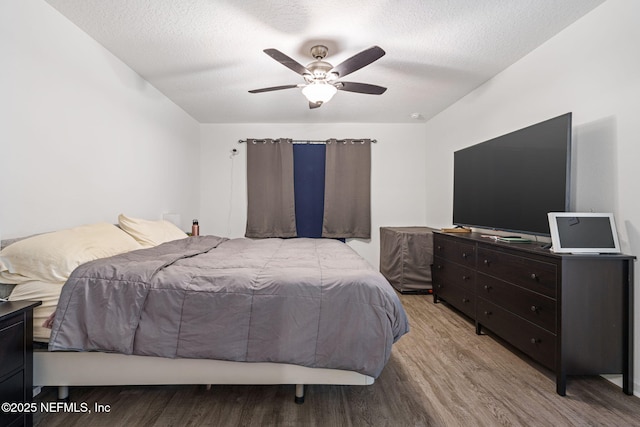 2916 Duck Hollow Ln, Green Cove Springs, FL 32043 - bedroom featuring wood finished floors, a textured ceiling, and a ceiling fan