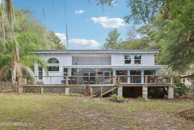 6470 Brooklyn Bay Rd, Keystone Heights, FL 32656 - back of property with a wooden deck