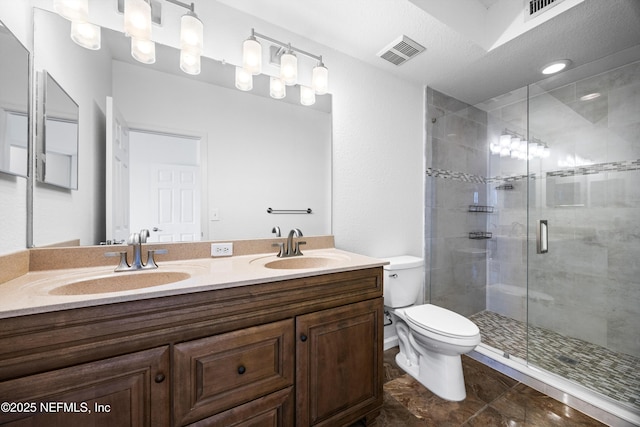 10075 Gate Pkwy N Unit 2505, Jacksonville, FL 32246 - full bath with visible vents, a sink, a shower stall, and toilet