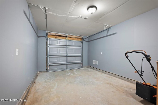 garage with baseboards