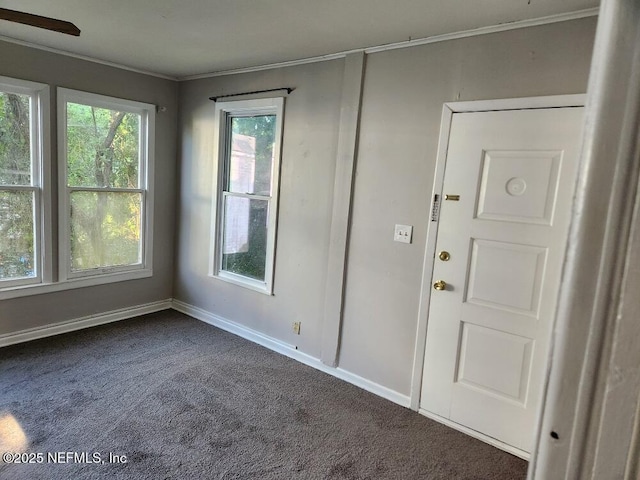 2138 Park St, Jacksonville, FL 32204 - unfurnished room featuring dark colored carpet, baseboards, and ornamental molding