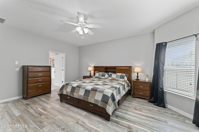 3422 Oglebay Dr, Green Cove Springs, FL 32043 - bedroom with light wood finished floors, visible vents, baseboards, and a ceiling fan