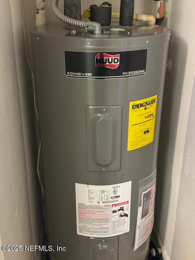 7701 Timberlin Park Blvd Unit 531, Jacksonville, FL 32256 - utility room featuring electric water heater