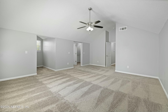3399 Shauna Oaks Cir, Jacksonville, FL 32277 - interior space with light carpet, a ceiling fan, and visible vents