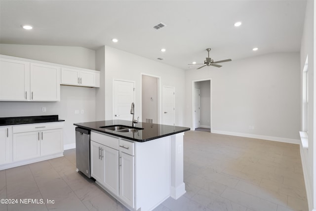 3211 Winding Creek Pl, Green Cove Springs, FL 32043 - kitchen with visible vents, dishwasher, a sink, recessed lighting, and marble finish floor