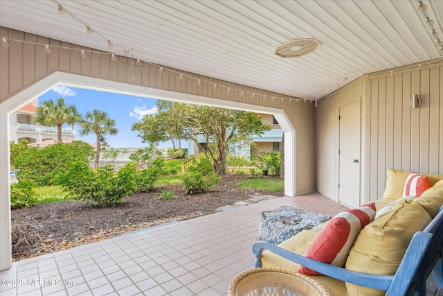 view of patio / terrace featuring an outdoor living space