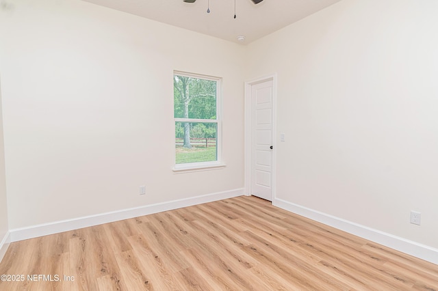 6388 Miltondale Rd, Macclenny, FL 32063 - empty room with light wood finished floors, baseboards, and ceiling fan