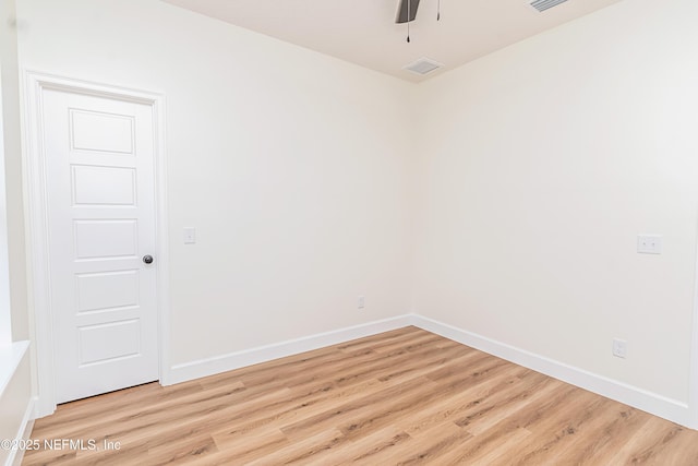 6388 Miltondale Rd, Macclenny, FL 32063 - unfurnished room with ceiling fan, light wood finished floors, and baseboards