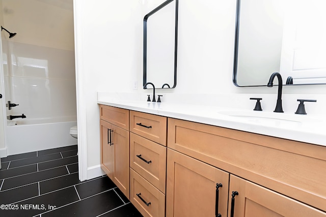 6388 Miltondale Rd, Macclenny, FL 32063 - bathroom featuring tile patterned flooring, a sink, double vanity, and toilet
