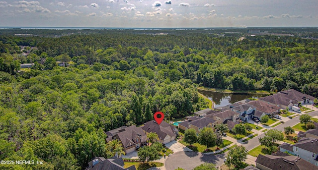 1911 Salt Creek Dr, Fleming Island, FL 32003 - bird's eye view featuring a water view, a residential view, and a wooded view