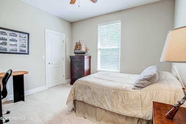 1911 Salt Creek Dr, Fleming Island, FL 32003 - bedroom with ceiling fan, baseboards, and light colored carpet