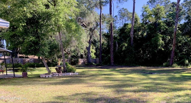 view of yard featuring fence