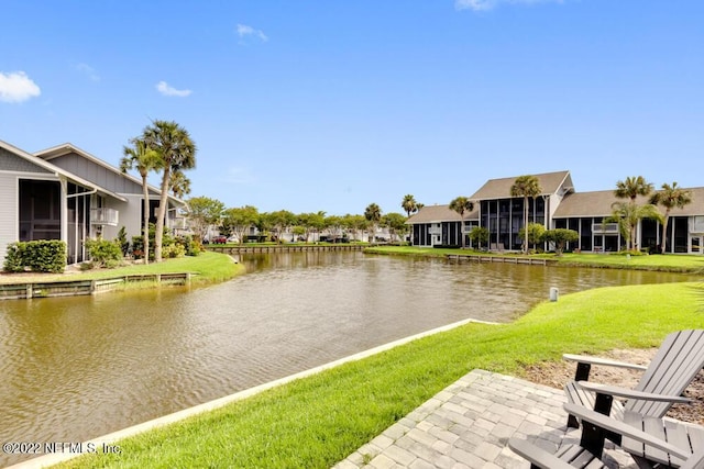property view of water with a residential view