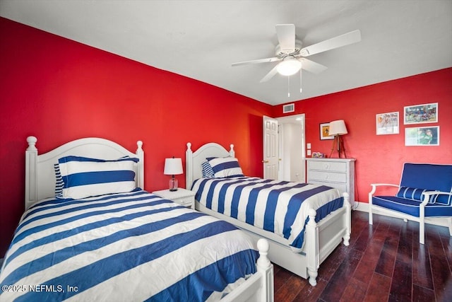 272 Deer Run Ln, Ponte Vedra Beach, FL 32082 - bedroom featuring wood finished floors, a ceiling fan, baseboards, and an accent wall