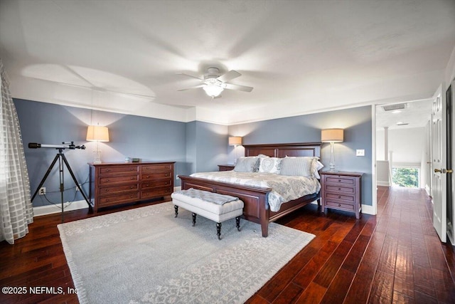 272 Deer Run Ln, Ponte Vedra Beach, FL 32082 - bedroom featuring baseboards, hardwood / wood-style flooring, and a ceiling fan