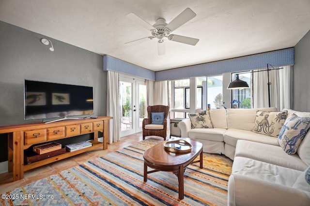 272 Deer Run Ln, Ponte Vedra Beach, FL 32082 - tiled living room featuring ceiling fan