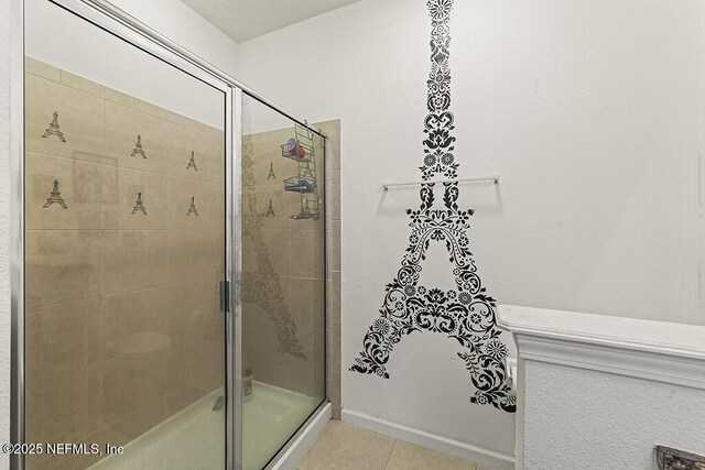 3410 Ridgeview Dr, Green Cove Springs, FL 32043 - bathroom with a stall shower and tile patterned flooring