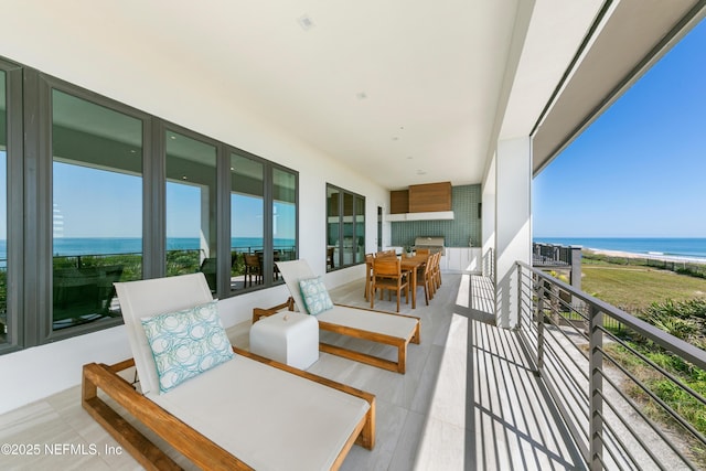 balcony with a water view