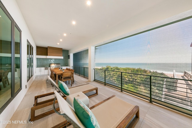 balcony with a water view