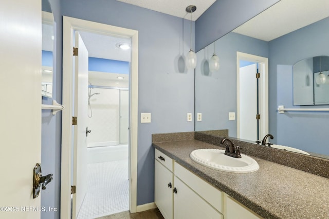 2815 Sylvan Ln S, Jacksonville, FL 32257 - bathroom with vanity and bath / shower combo with glass door