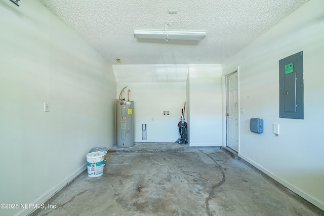 2631 Tuscany Glen Dr, Orange Park, FL 32065 - garage with electric panel, electric water heater, and baseboards