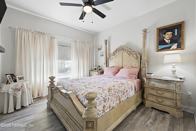 115 Legendary Dr Unit 106, Saint Augustine, FL 32902 - bedroom with ceiling fan and wood finished floors