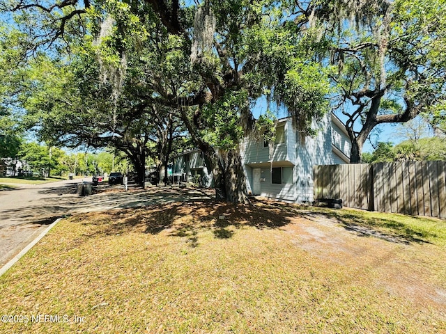 view of yard with fence