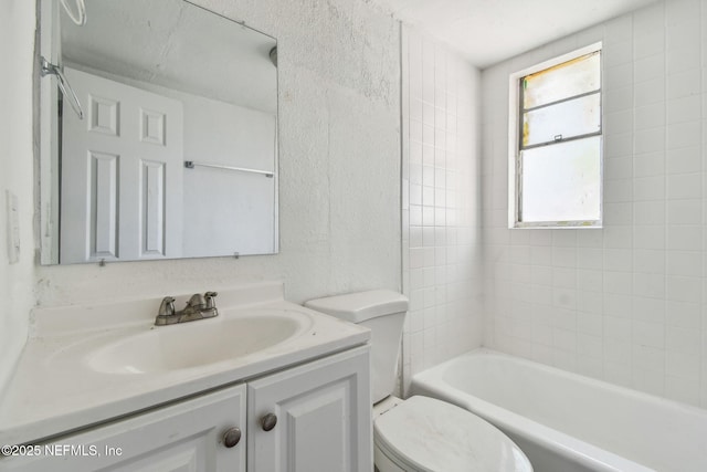 1330 Barnett St, Jacksonville, FL 32209 - bathroom featuring toilet, shower / washtub combination, and vanity