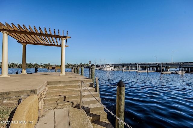 5375 Ortega Farms Blvd Unit 711, Jacksonville, FL 32210 - view of dock featuring a pergola and a water view