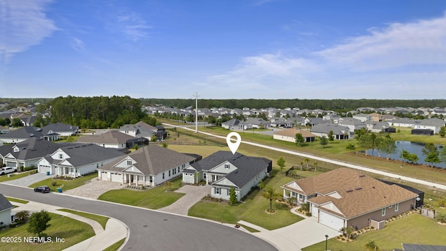 drone / aerial view featuring a residential view