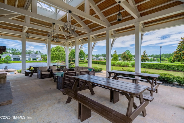 314 Freshwater Dr, Saint Johns, FL 32259 - view of patio featuring a gazebo, an outdoor hangout area, outdoor dining space, and ceiling fan