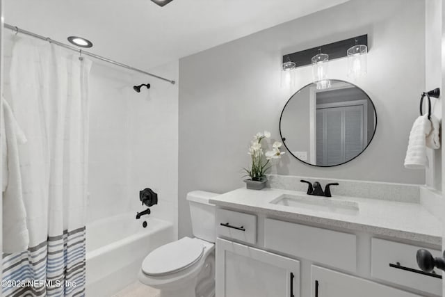 10136 Leisure Ln N Unit 26, Jacksonville, FL 32256 - full bathroom with vanity, shower / bath combination with curtain, and toilet