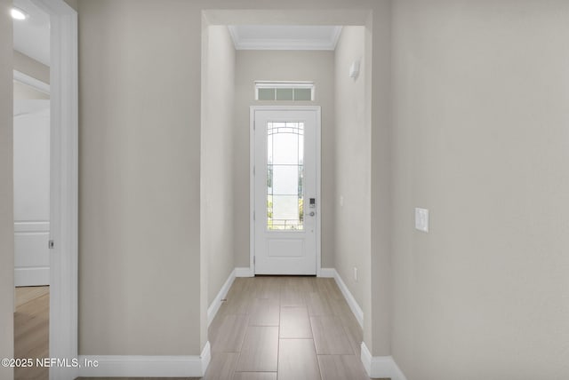 251 Dosel Ln, Saint Augustine, FL 32095 - doorway featuring baseboards, ornamental molding, and visible vents