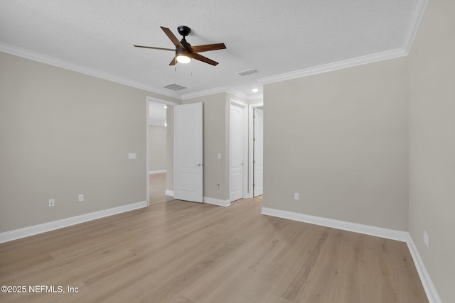 251 Dosel Ln, Saint Augustine, FL 32095 - unfurnished bedroom with light wood-style floors, visible vents, and crown molding