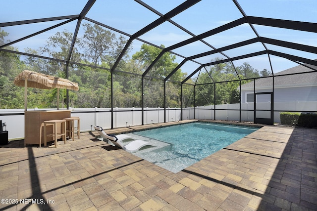 251 Dosel Ln, Saint Augustine, FL 32095 - view of swimming pool featuring a lanai, a patio, and a fenced in pool