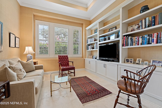 101 Dahlia Ct, Ponte Vedra Beach, FL 32082 - living room featuring crown molding and baseboards