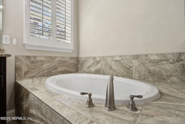 full bathroom featuring a garden tub