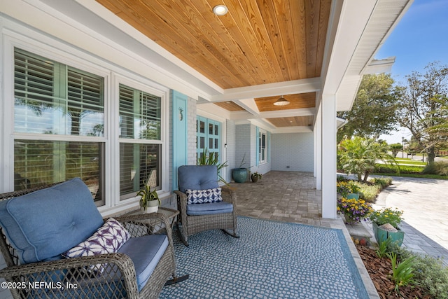 view of patio with a porch