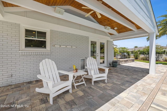 view of patio with french doors