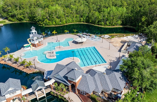 1884 Lake Forest Ln, Fleming Island, FL 32003 - drone / aerial view with a wooded view and a water view