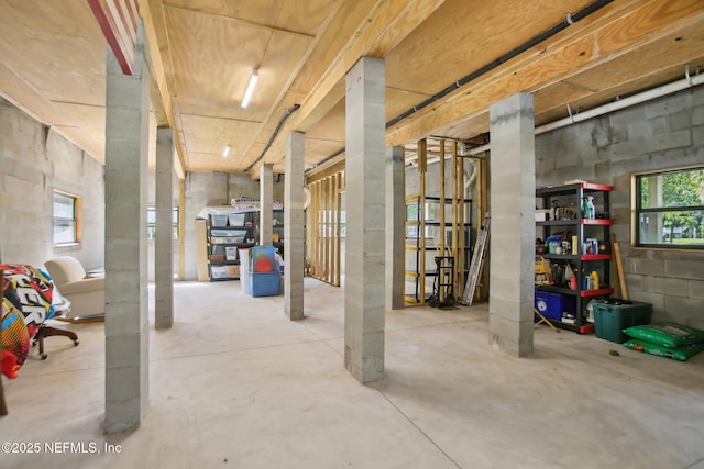 4068 Scenic Dr, Middleburg, FL 32068 - basement with concrete block wall