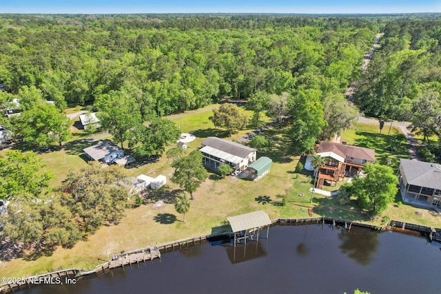 4068 Scenic Dr, Middleburg, FL 32068 - aerial view with a wooded view and a water view