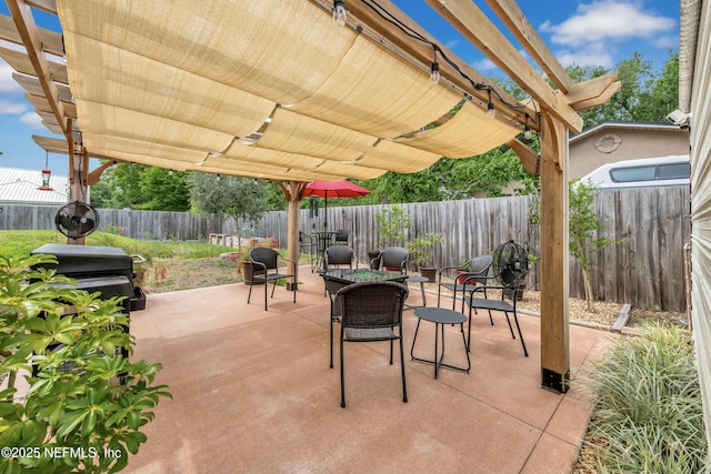 2925 Bradford St, Saint Augustine, FL 32084 - view of patio with a pergola, area for grilling, and a fenced backyard