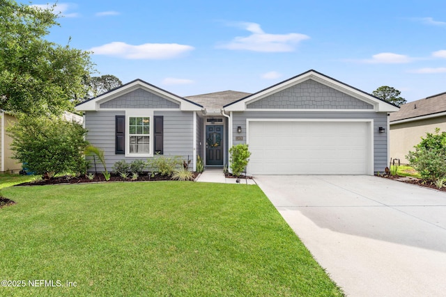 11476 Sheepshead Ln, Jacksonville, FL 32226 - ranch-style home featuring an attached garage, concrete driveway, and a front yard