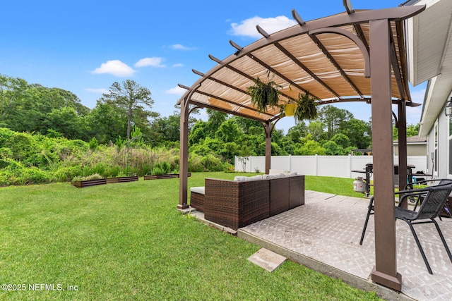 11476 Sheepshead Ln, Jacksonville, FL 32226 - view of yard featuring a patio, a pergola, and outdoor lounge area
