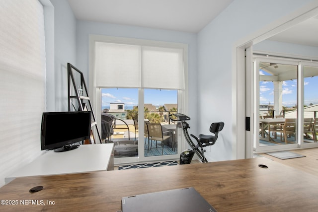 548 Sea Island Dr, Fernandina Beach, FL 32034 - office with healthy amount of natural light and wood finished floors