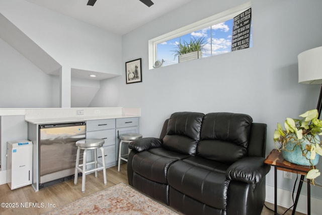 548 Sea Island Dr, Fernandina Beach, FL 32034 - sitting room with wood finished floors and ceiling fan