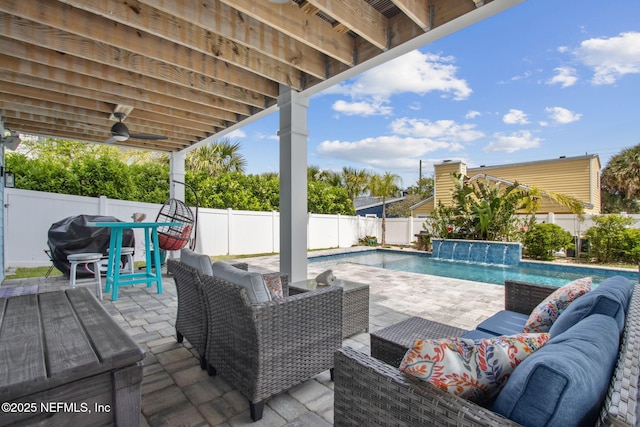 548 Sea Island Dr, Fernandina Beach, FL 32034 - view of patio / terrace featuring a fenced backyard, grilling area, and an outdoor living space