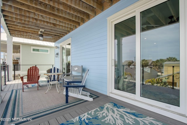 548 Sea Island Dr, Fernandina Beach, FL 32034 - deck featuring a ceiling fan